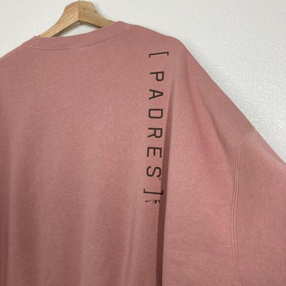 San Diego Padres Sweatshirt Womens XL Pink MLB Baseball Nike Swoosh Sleeve Crop - Picture 15 of 16